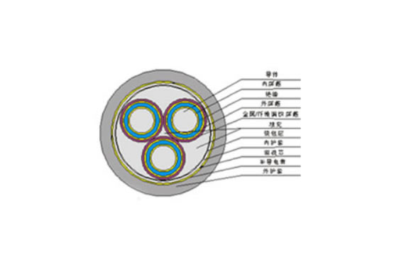 煤矿用移动金属屏蔽监视型橡套软电缆MYPTJ-3.6/