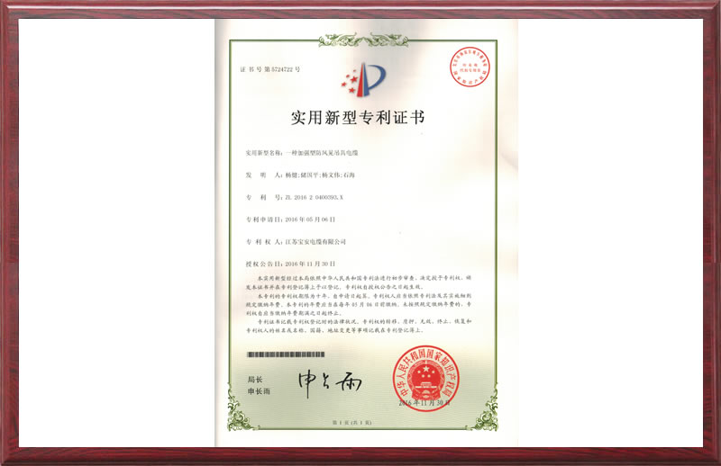 一种加强型防风晃吊具电缆