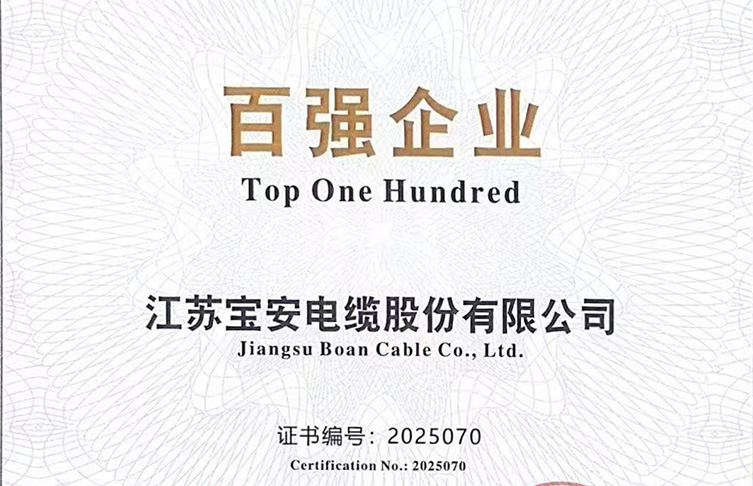 宝安电缆荣膺“2025年度中国线缆产业*具竞争力企业100强”